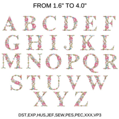 Floral Font Embroidery